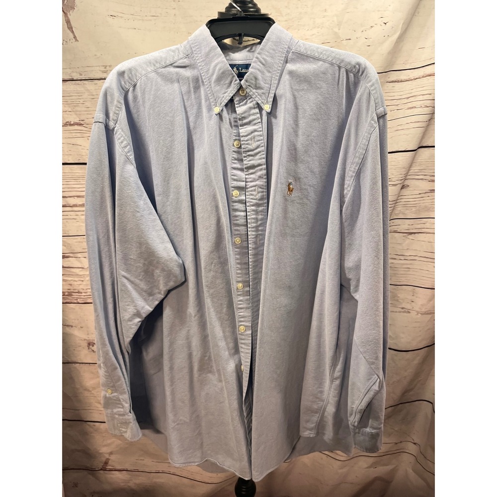 Polo Ralph Lauren Blake Shirt Mens XXL Light Blue Oxford Cotton Button Down L/S
